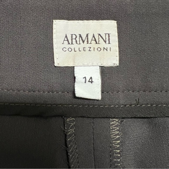 Armani Collezioni Vintage Wide Straight Leg Charcol Dress Pants Trousers 14 - Picture 4 of 9